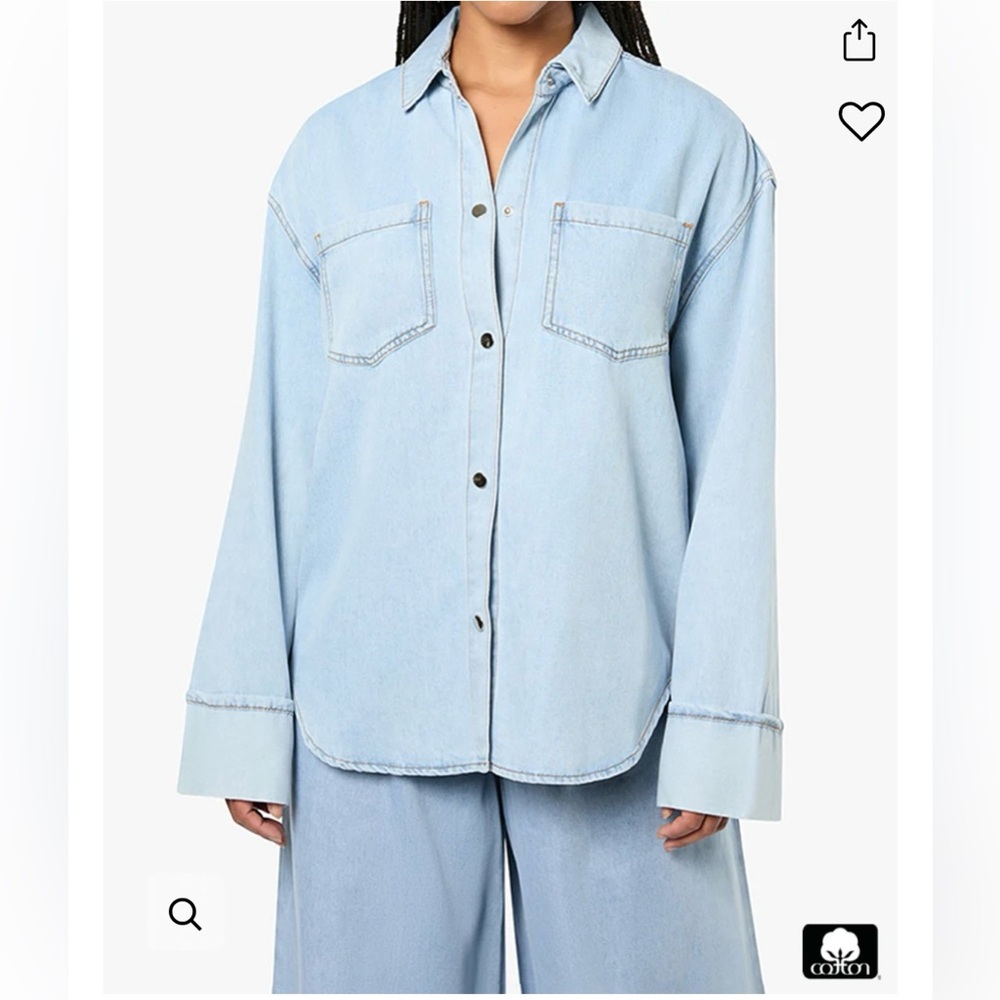 Light Blue Denim Cuff Shirt